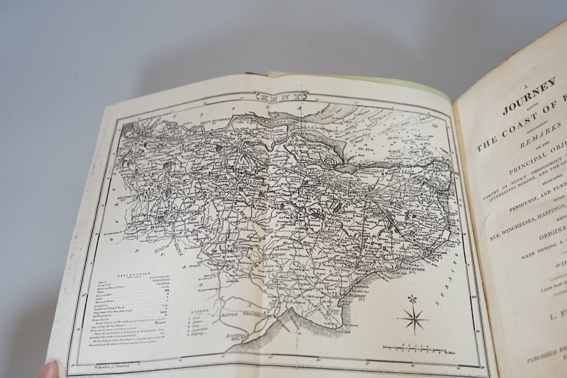 Fussell, L.A. - Journey Round the Coast of Kent, 8vo, rebound, facsimile folding map